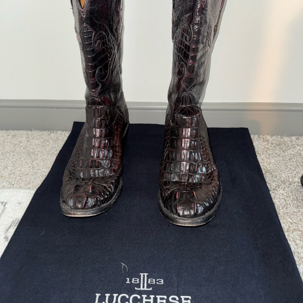 Lucchese classics  Black Charry hornback aligator cowboy boots